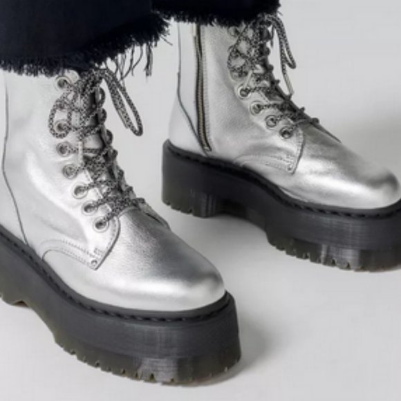 RARE Dr. Martens Jadon Max Boot Metallic Leather Platforms Brand New in … - Picture 8 of 14